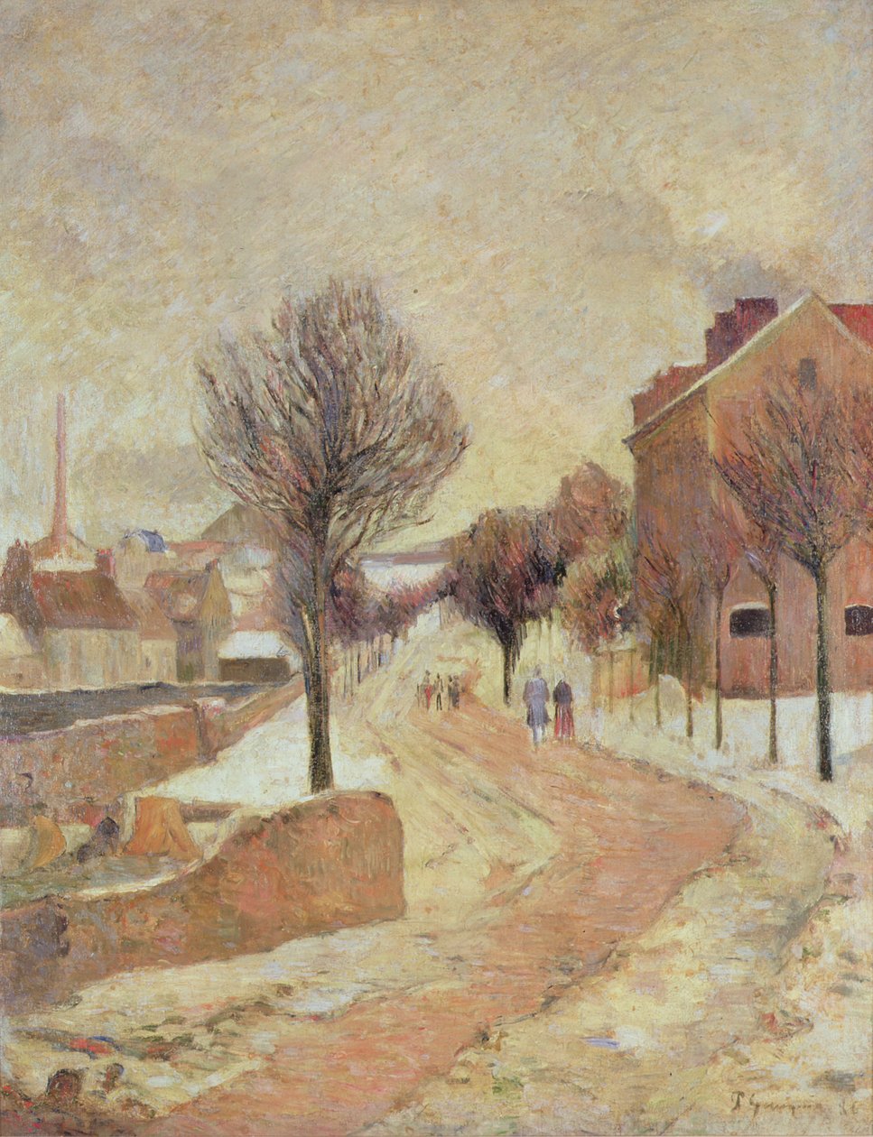 Subúrbio sob a neve (dia de inverno), 1886 de Paul Gauguin