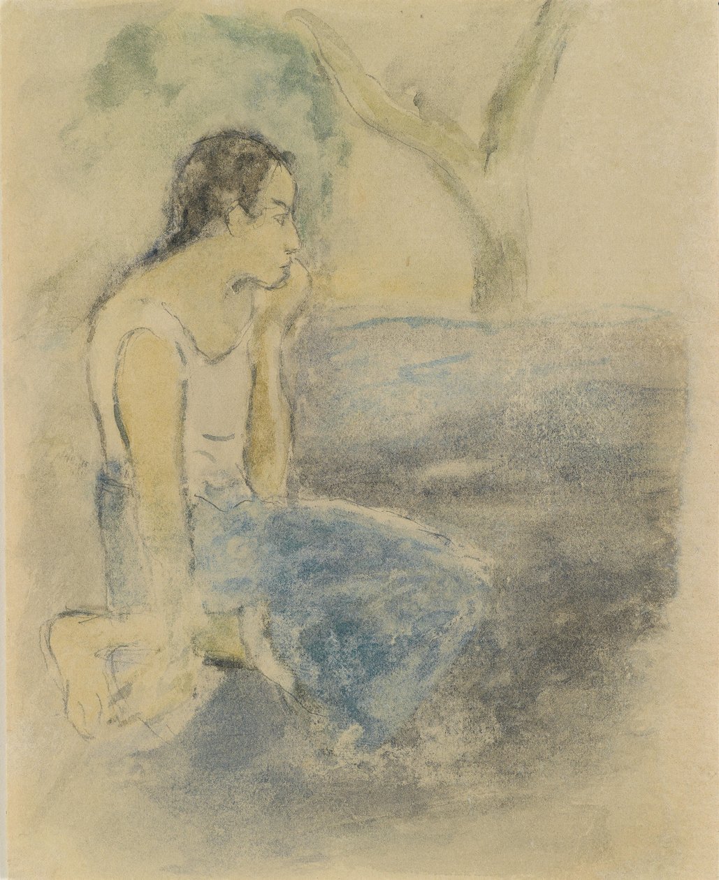 Taitiano sentado de Paul Gauguin