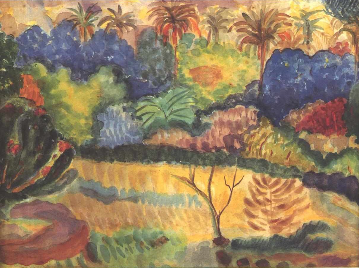Paisagem taitiana de Paul Gauguin