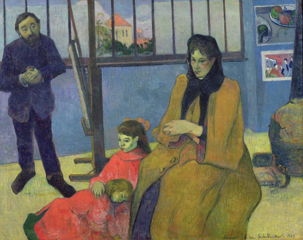 A família Schuffenecker, ou o estúdio de Schuffenecker, 1889 de Paul Gauguin