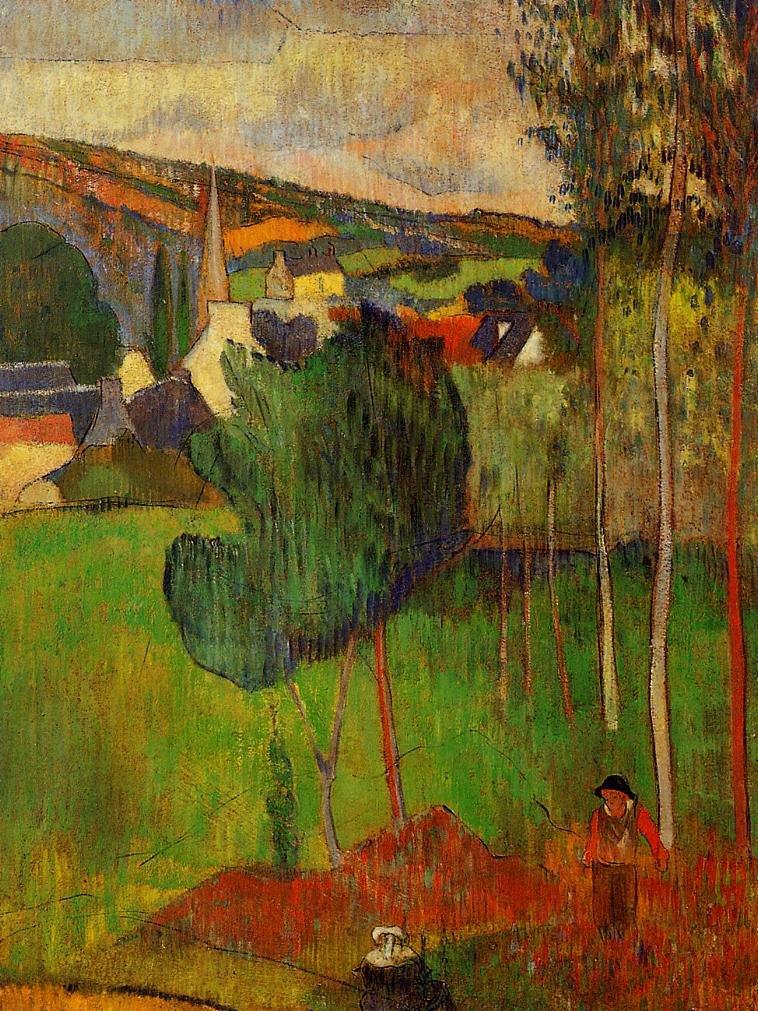 Vista de Pont-Aven de Lezaven de Paul Gauguin