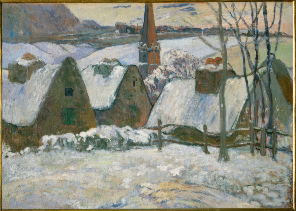 Breton Village sob a neve de Paul Gauguin