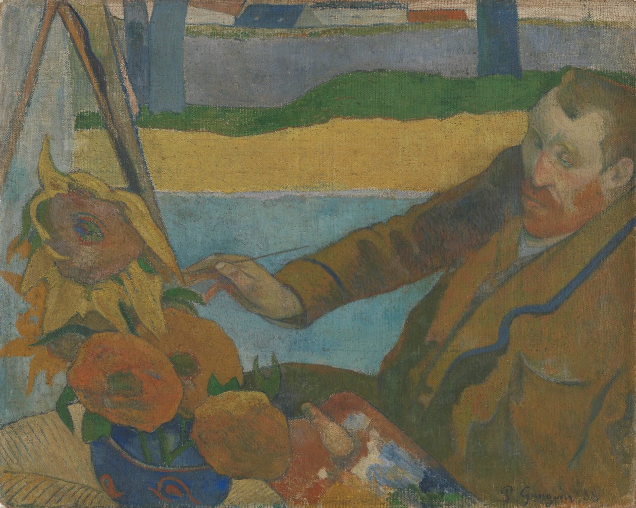 Pintura de Vincent van Gogh girassóis de Paul Gauguin