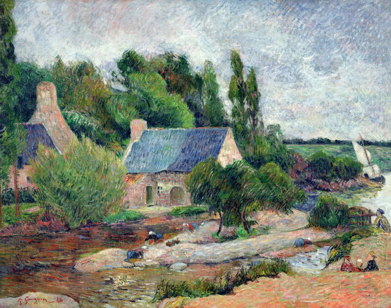 Lavadeiras em Pont-Aven, 1886 de Paul Gauguin