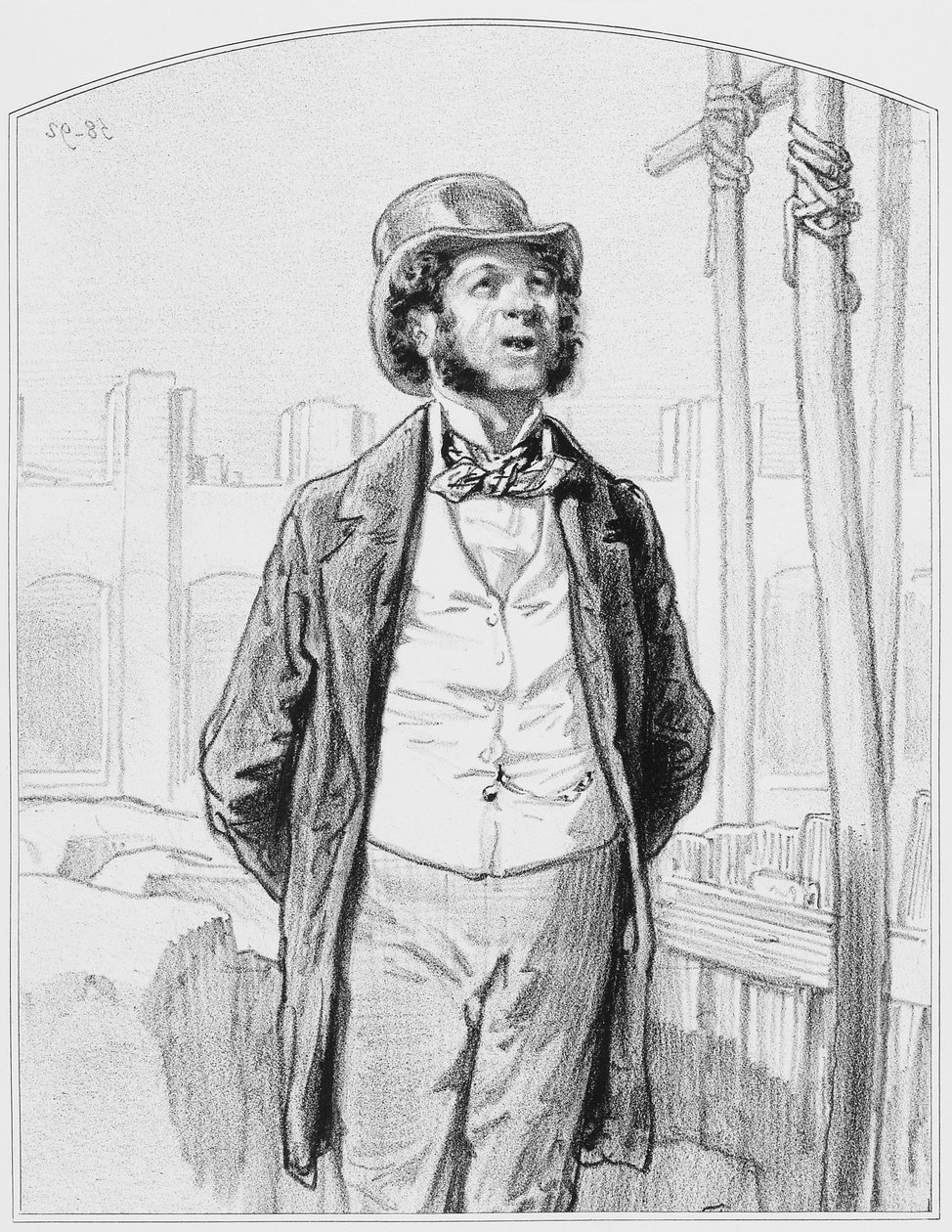 Inspetor Particular de Obras Públicas, placa 13 de Les Toquades, 1858 de Paul Gavarni