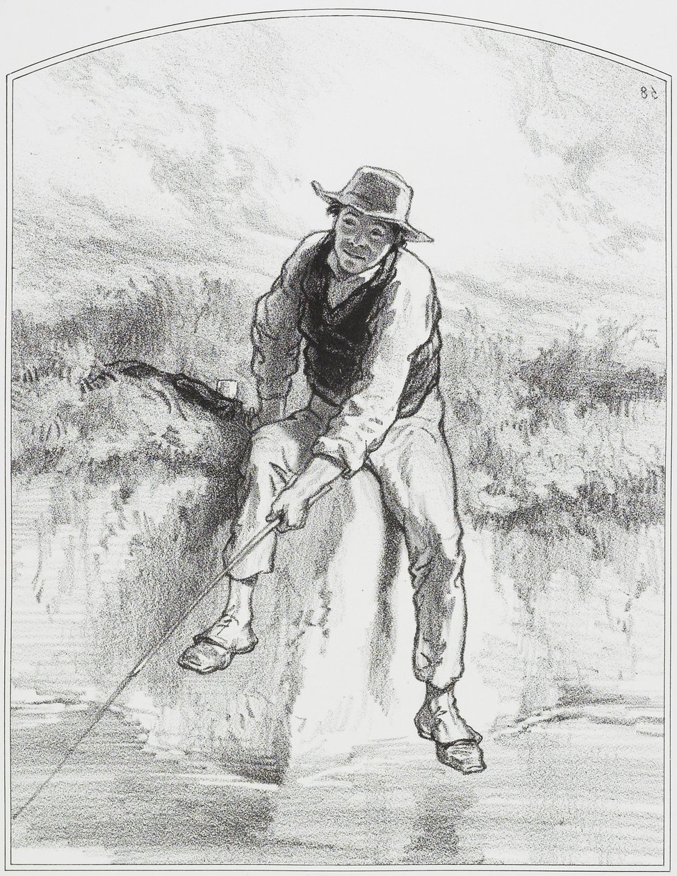 Pesca, placa 7 de Les Toquades, 1858 de Paul Gavarni