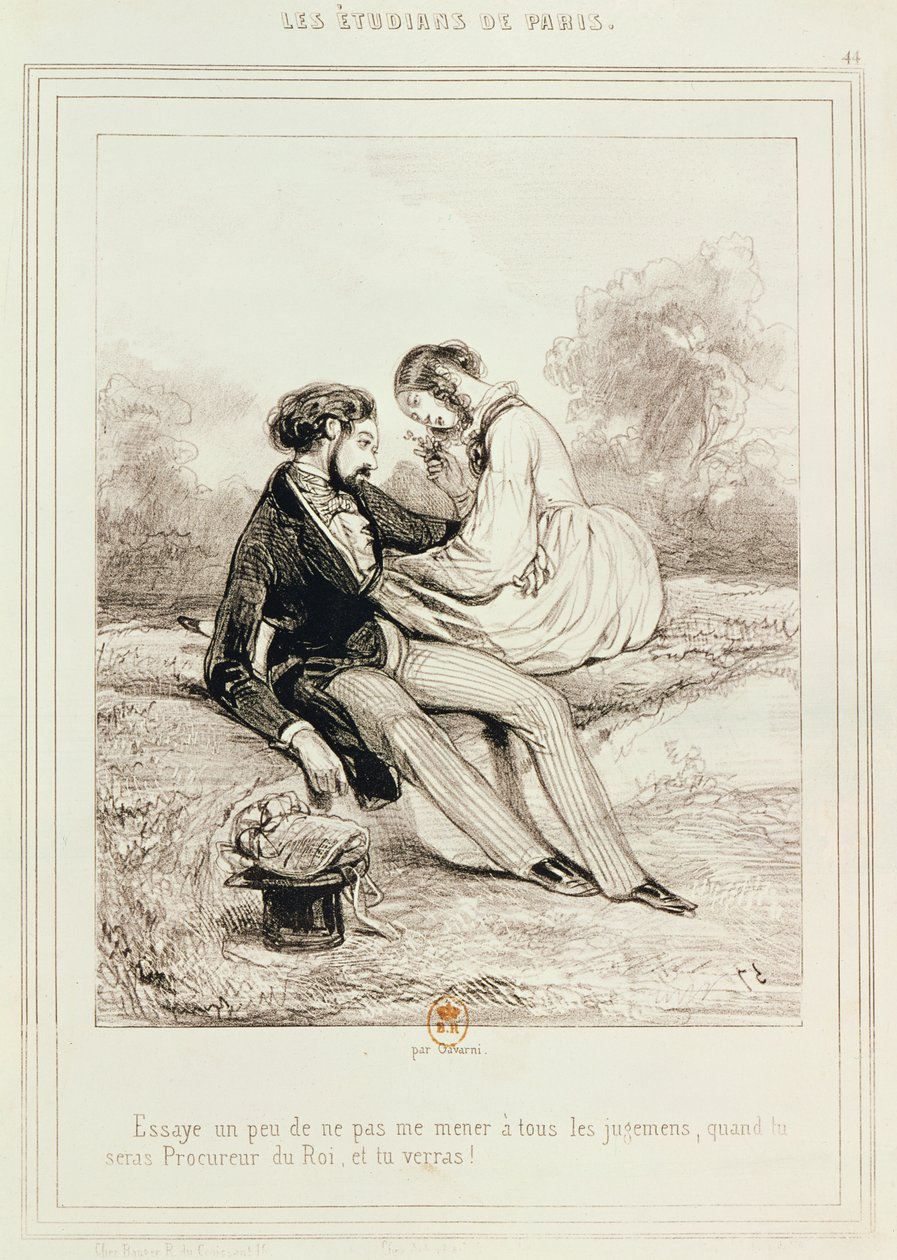 "Os estudantes de Paris", 1839 de Paul Gavarni