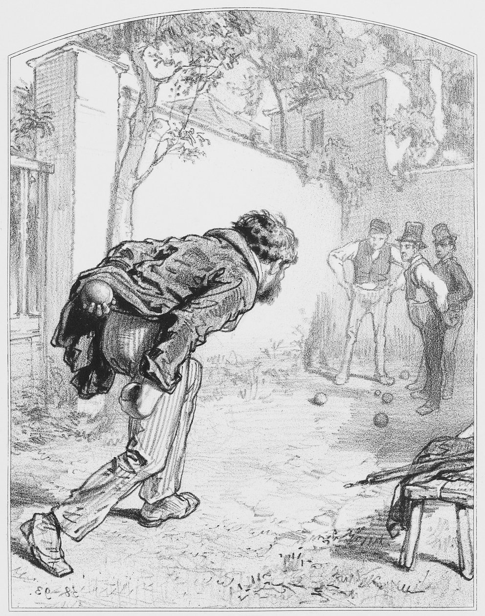 As bolas, placa 11 de Les Toquades, 1858 de Paul Gavarni