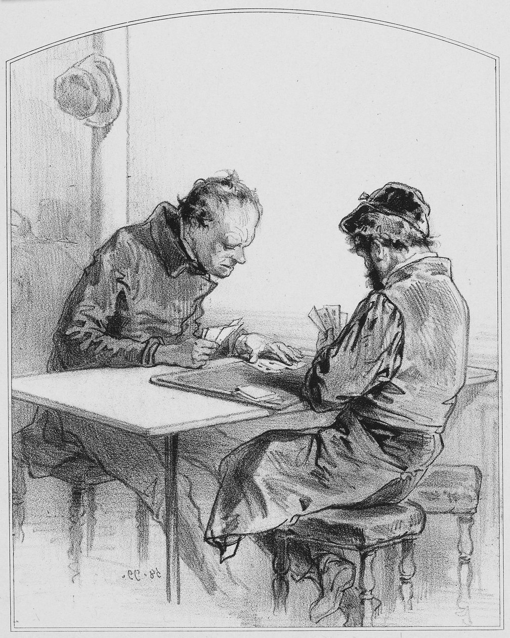 Cartões, Placa 20 de Les Toquades, 1858 de Paul Gavarni