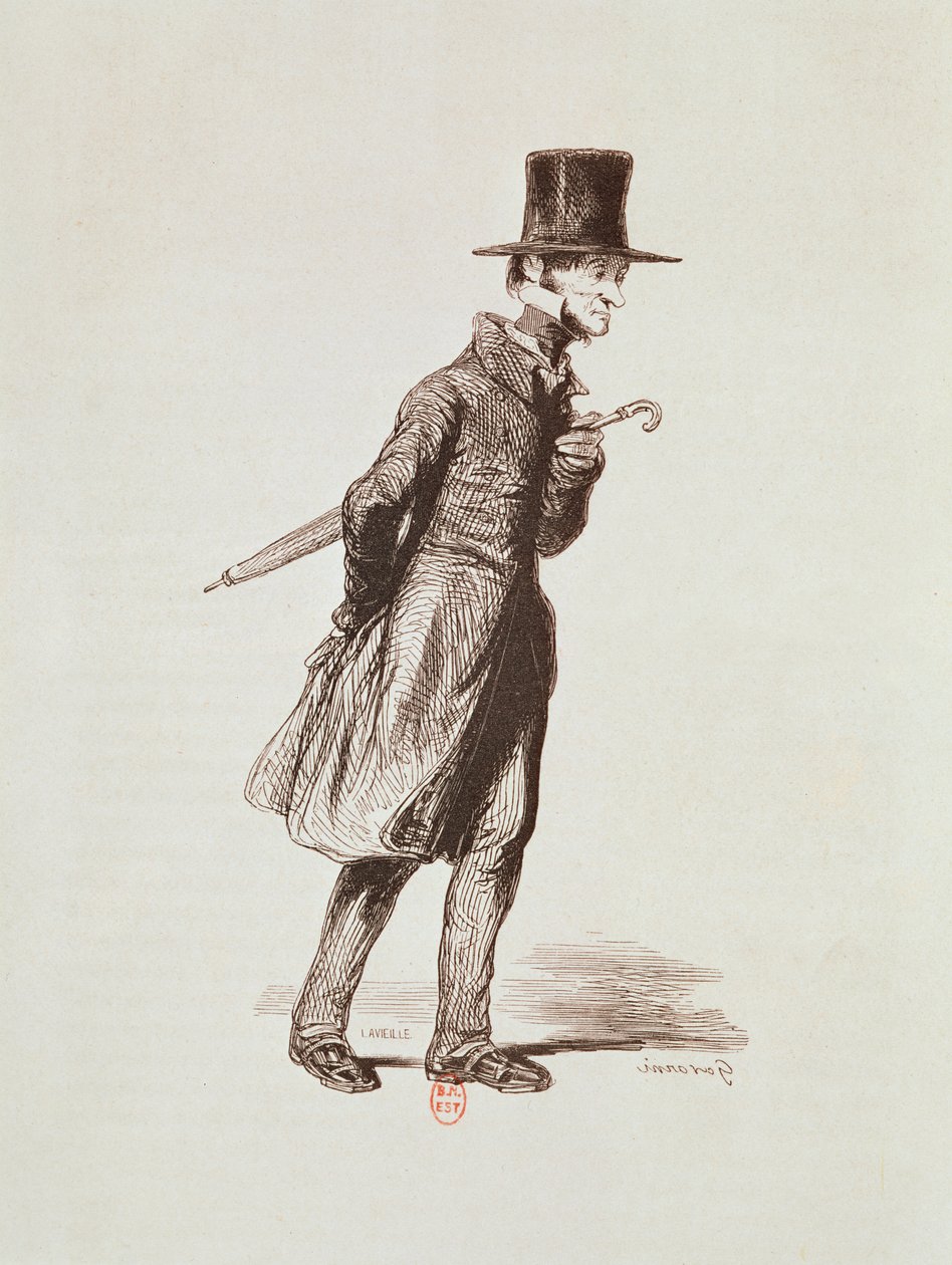 O empregado, de "Os franceses pintados por si mesmos", gravado por Guillaumot, Paris, c.1850 de Paul Gavarni