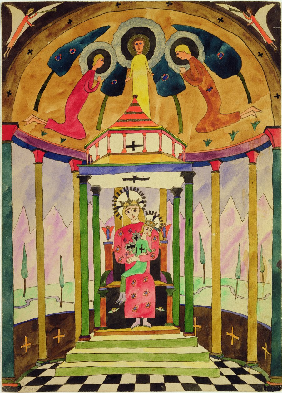 Madonna, 1923 (caneta e tinta e wc no papel) de Paul Goesch