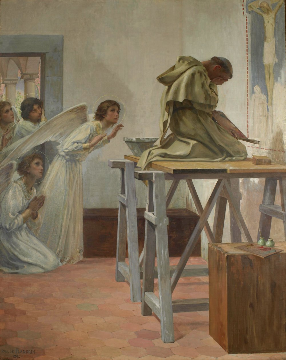 Fra Angelico visitado pelos anjos de Paul Hippolyte Flandrin