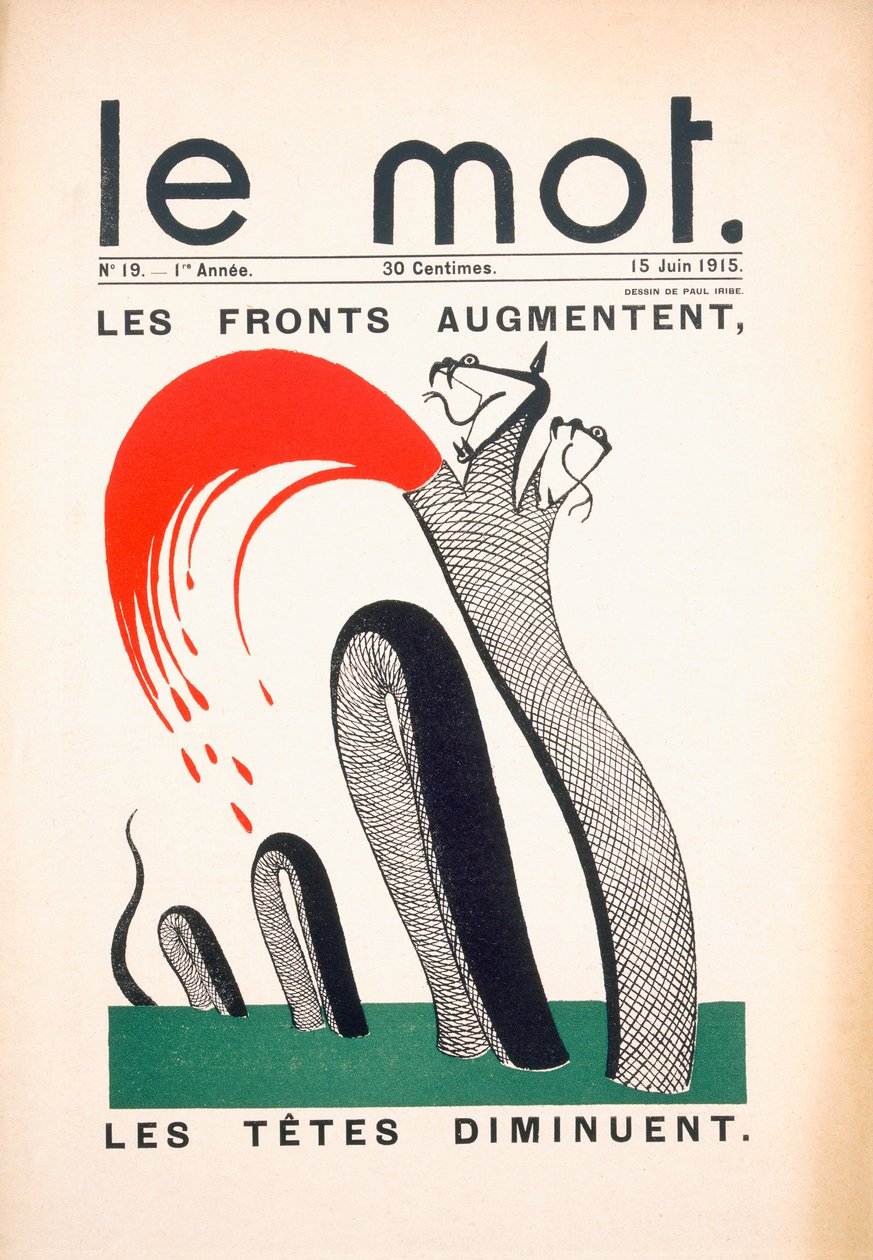 Capa de &39;Le Mot, 15 de junho de 1915 de Paul Iribe