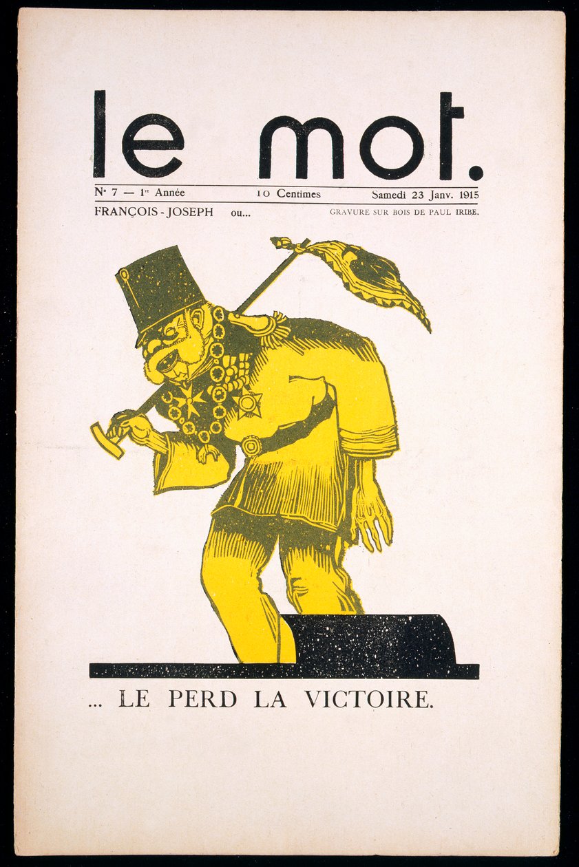 Capa de &39;Le Mot, 23 de janeiro de 1915 (colou litho) de Paul Iribe