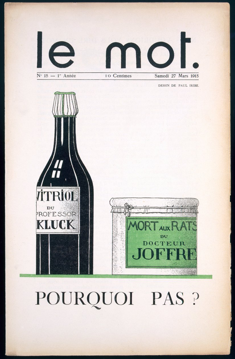 Capa de &39;Le Mot&39;, 27 de março de 1915 de Paul Iribe