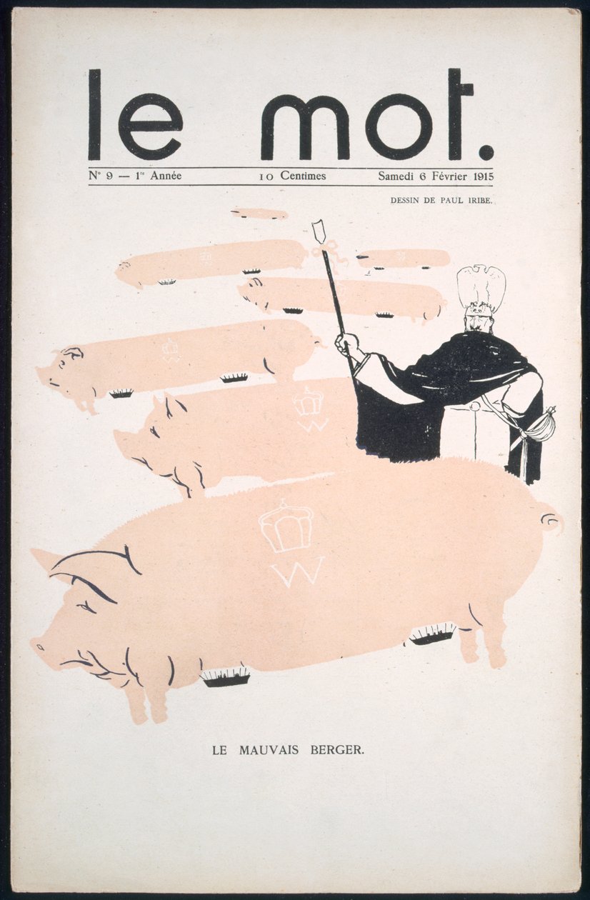 Capa de &39;Le Mot&39;, 6 de fevereiro de 1915 de Paul Iribe