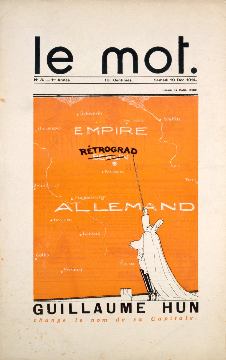 Capa da revista &39;Le Mot&39;, dezembro de 1914 de Paul Iribe