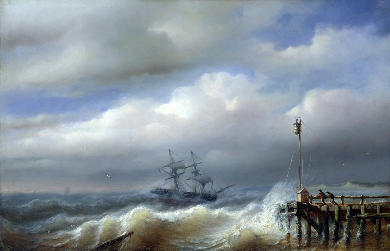 Mar agitado em tempo tempestuoso, 1846 de Paul Jean Clays