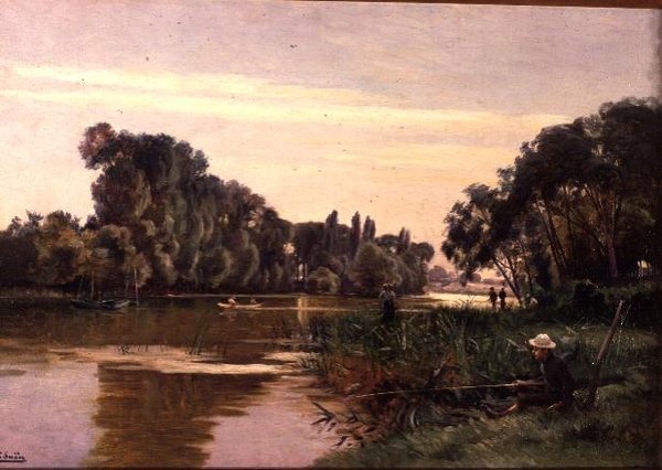 Menino pesca de Paul Jean Marie Sain