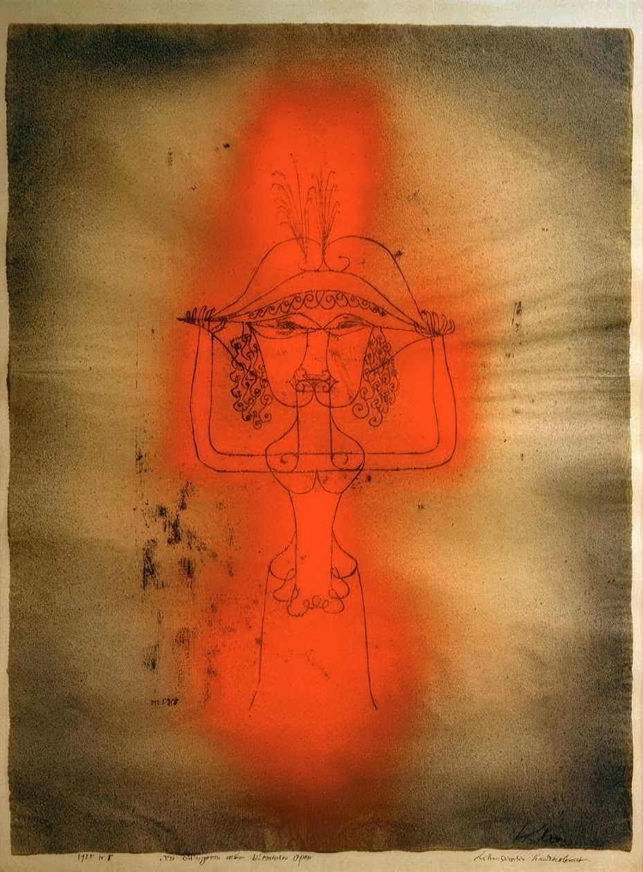O cantor da ópera cômica de Paul Klee