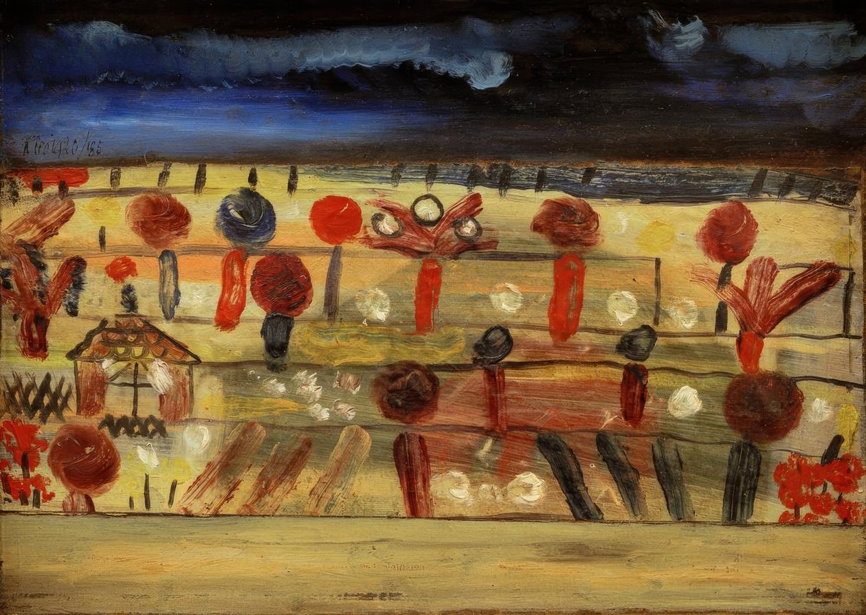 Jardim no nível II (com o abrigo de jardim) de Paul Klee