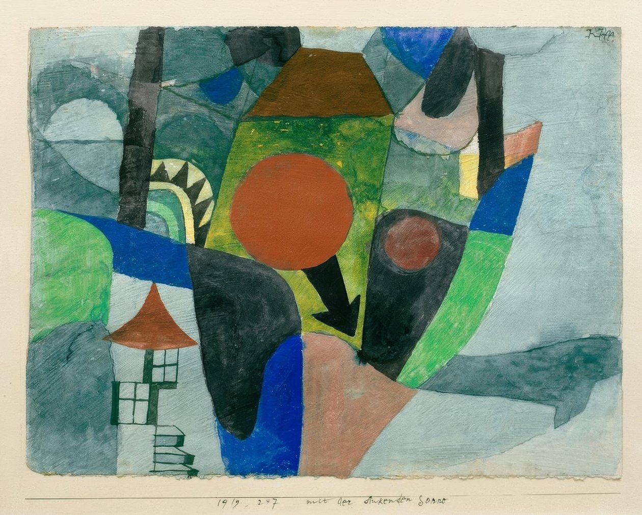 Paisagem com sol caindo de Paul Klee