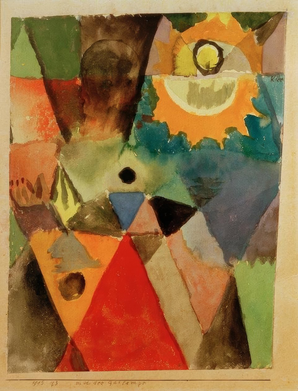 Com a lâmpada de gás (ainda vida com a lâmpada de gás) de Paul Klee