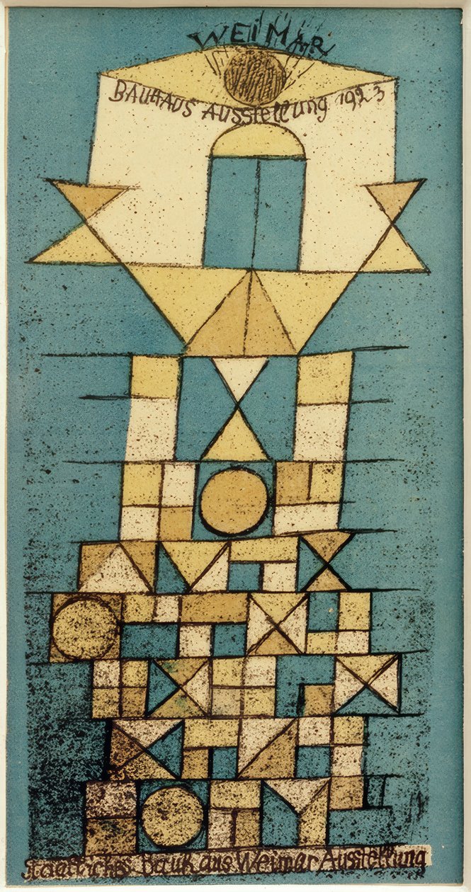P.Klee, Weimar, Bauhaus Exh. 1923 - litografia a cores de Paul Klee