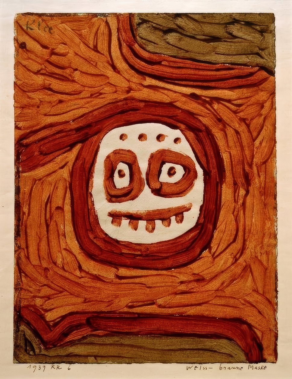 Máscara branco-marrom de Paul Klee