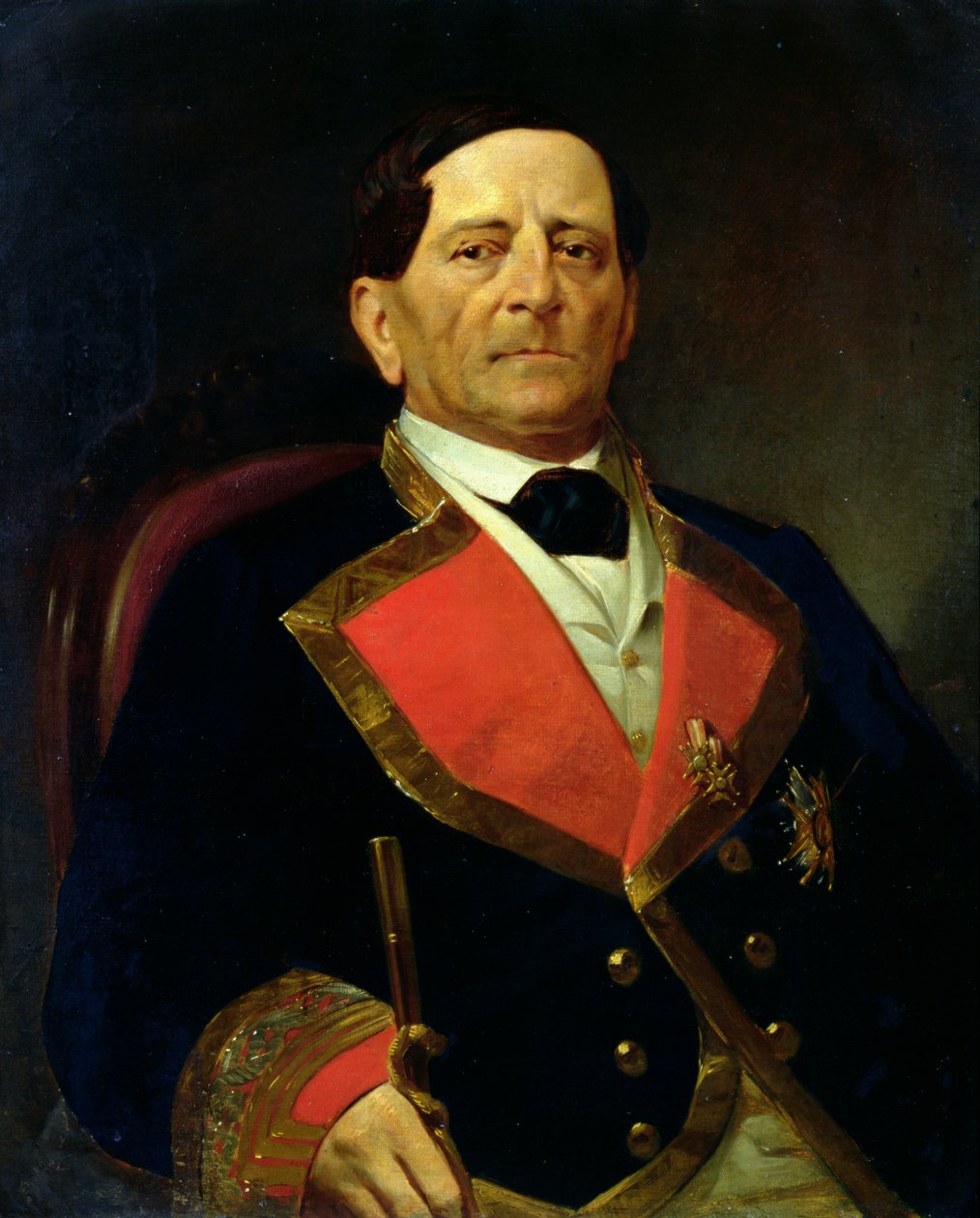 Retrato de Antonio López de Santa Ana (1794-1876), c.1858 (óleo on line) de Paul LOuvrier