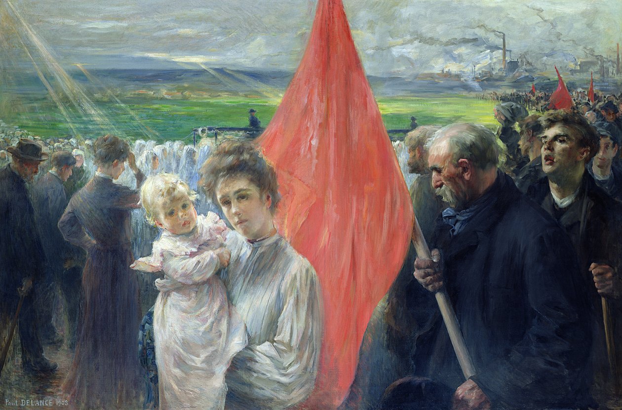 Uma greve em Saint-Ouen, 1908 de Paul Louis Delance