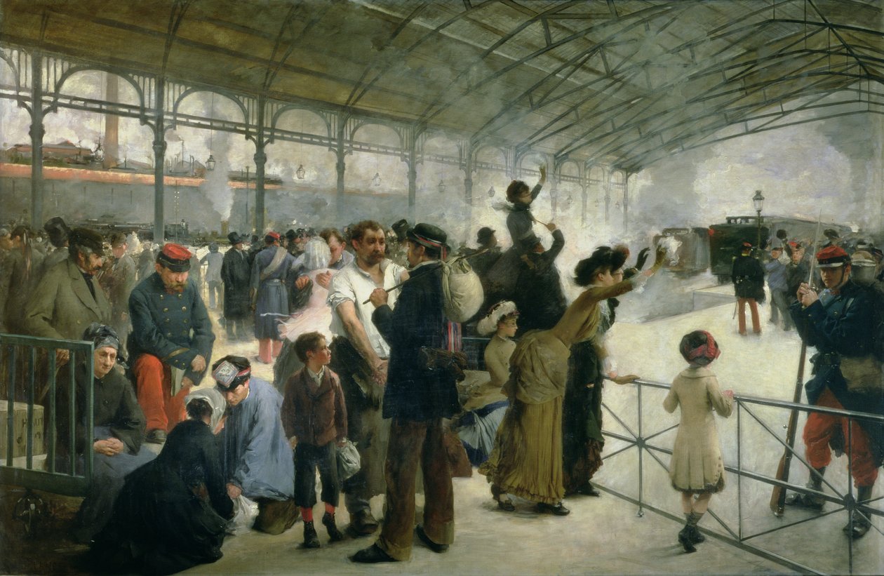 A partida, Gare DAusterlitz, Paris, 1883 de Paul Louis Delance