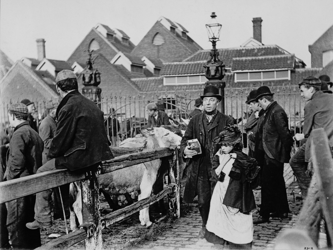 Homem cego em um mercado, c.1890s (impressão de platina) de Paul Martin