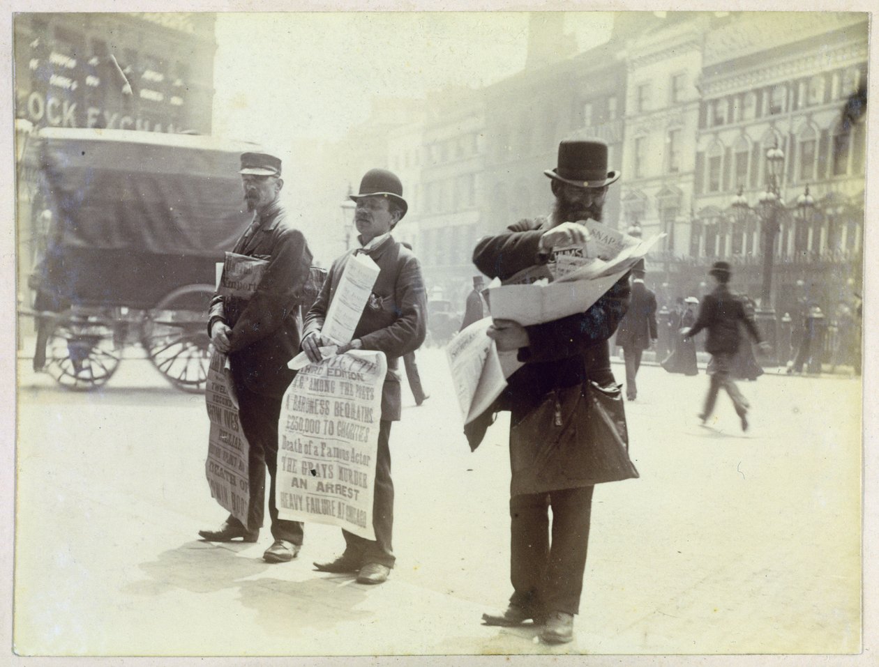 Vendedores de jornais, Ludgate Circus, 1893 de Paul Martin