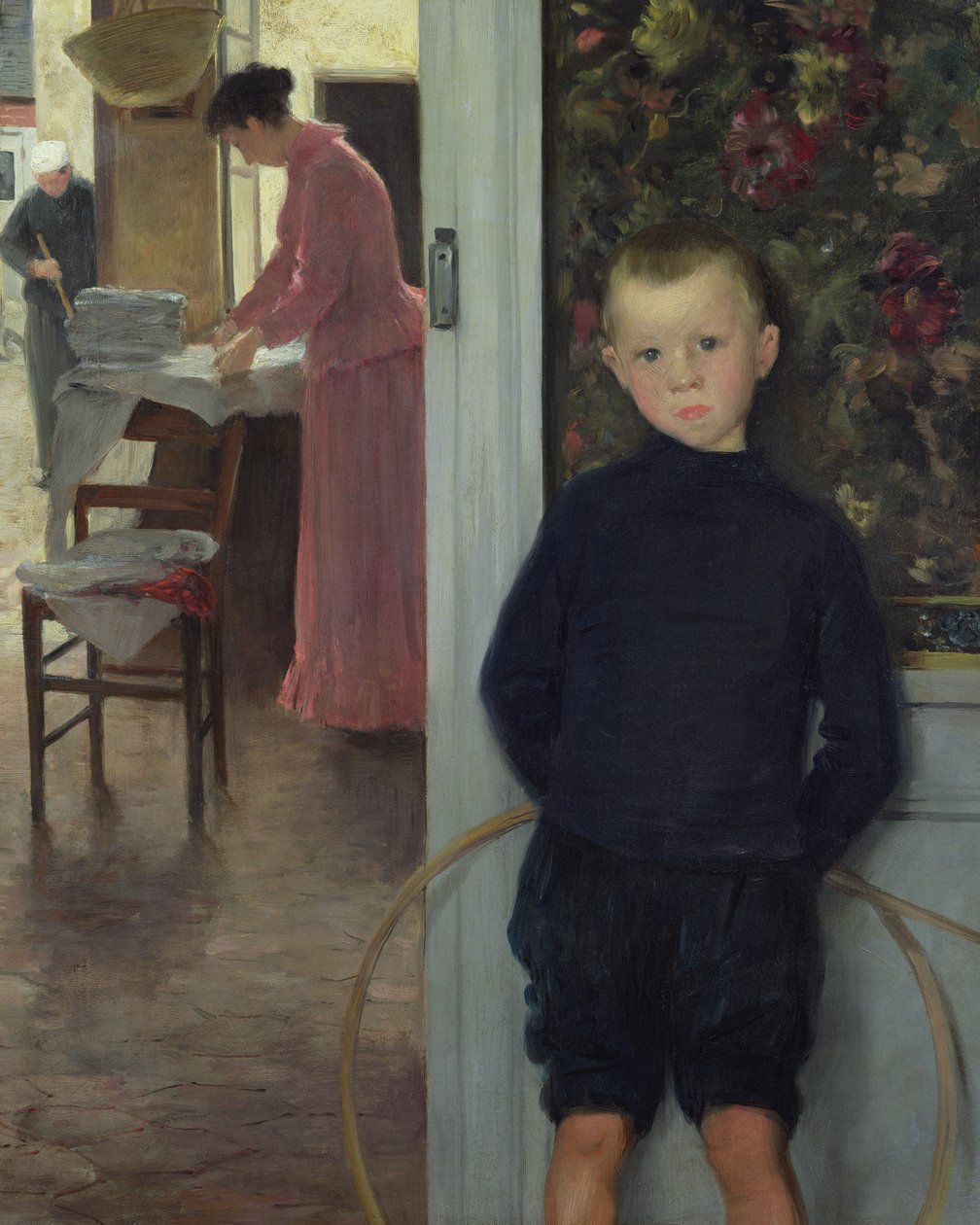 Interior com mulheres e uma criança de Paul Mathey