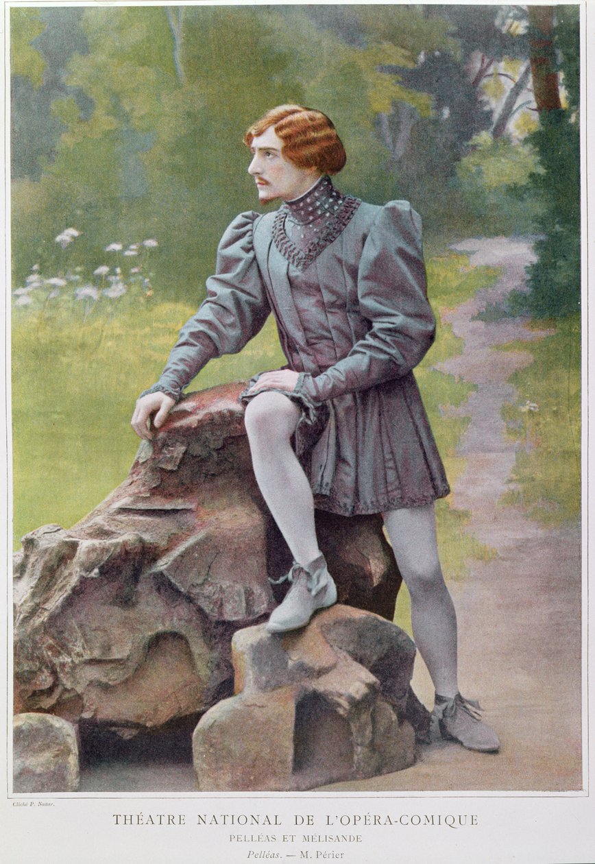 Jean Perier (1869-1954) no papel de Pelleas em &39;Pelleas et Melisande&39; por Claude Debussy (1862-1918) 1902 (fotolito colorido) de Paul Nadar