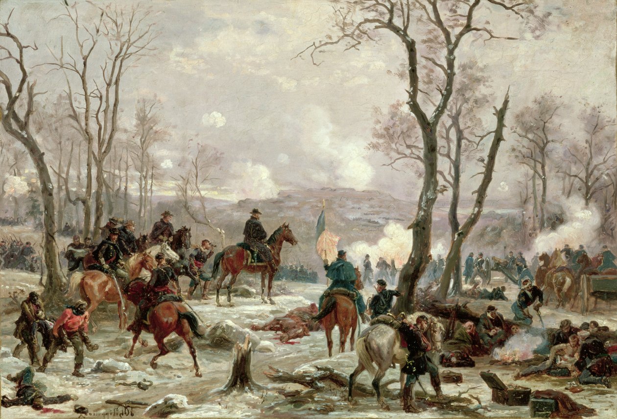 General Grant olhando o campo de batalha em Fort Donelson, c. de Paul Phillipoteaux