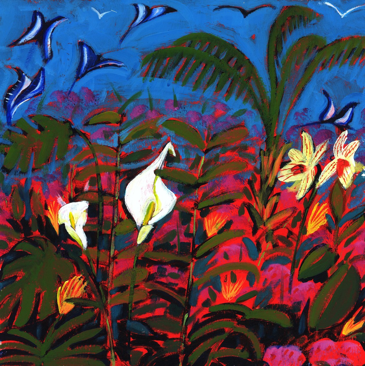 Jardim Exótico, 2008 (acrílico a bordo) de Paul Powis