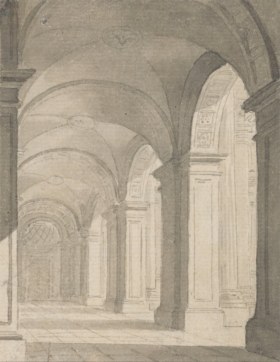 Colunata com tecto abobadado de Paul Sandby