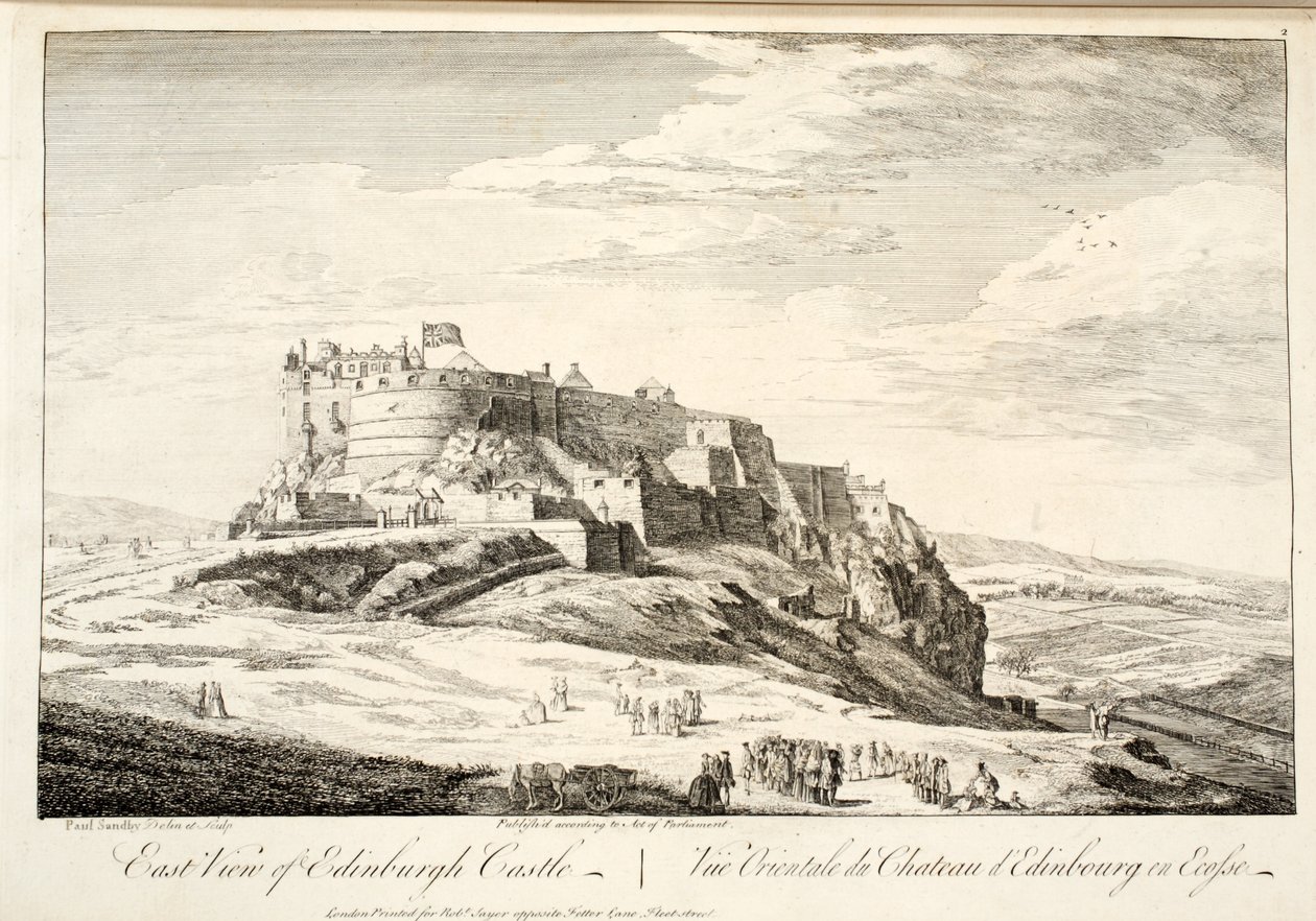 Vista leste, de, castelo edinburgh, &39;East, vista, de, castelo edinburgh, em, Scotland&39;, c.1780 de Paul Sandby