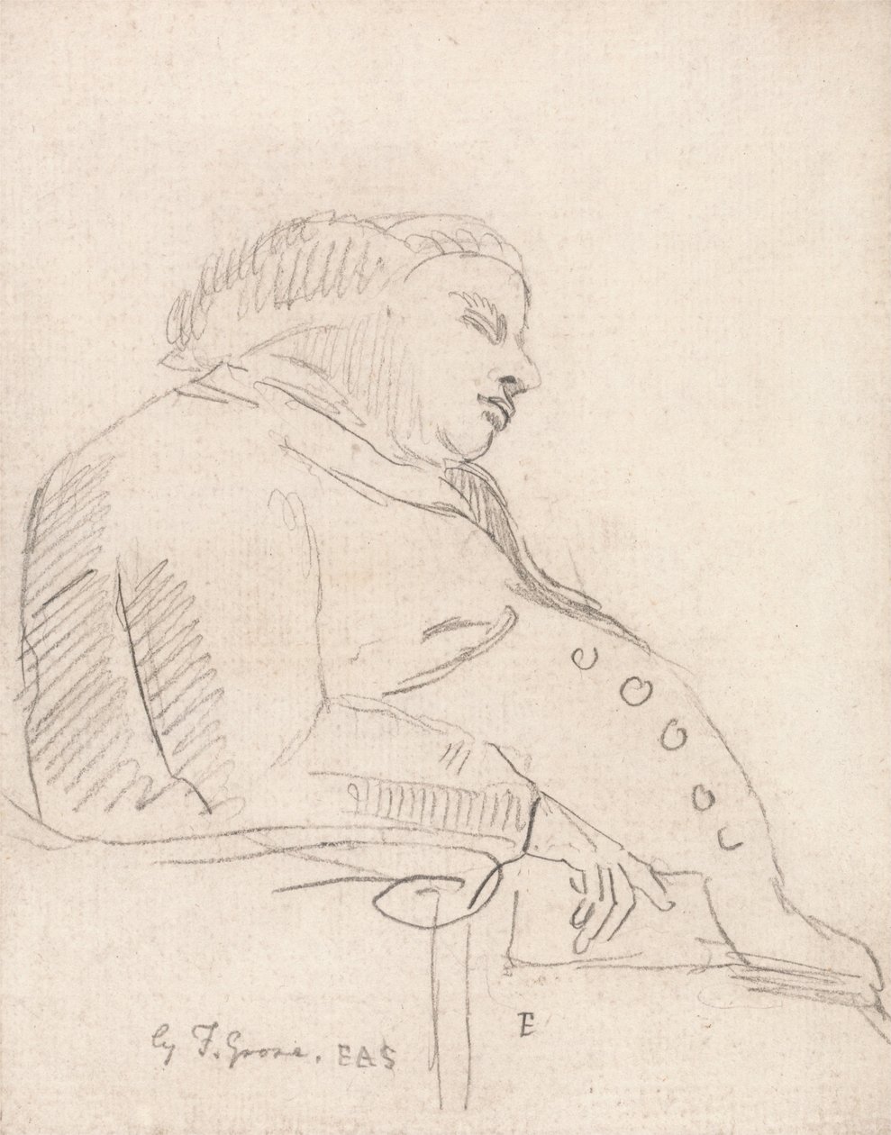 Francis Grose dormindo em uma cadeira de Paul Sandby
