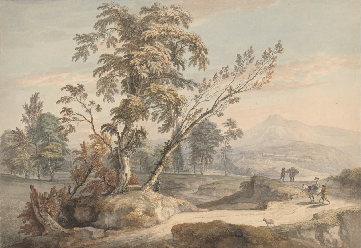 Paisagem italianizada com viajantes no. 2 de Paul Sandby