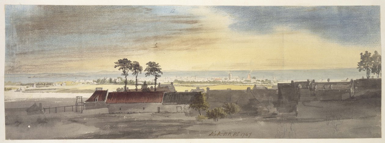 Leith, 1747 (aguarela e algum giz colorido sobre indicações em grafite) de Paul Sandby