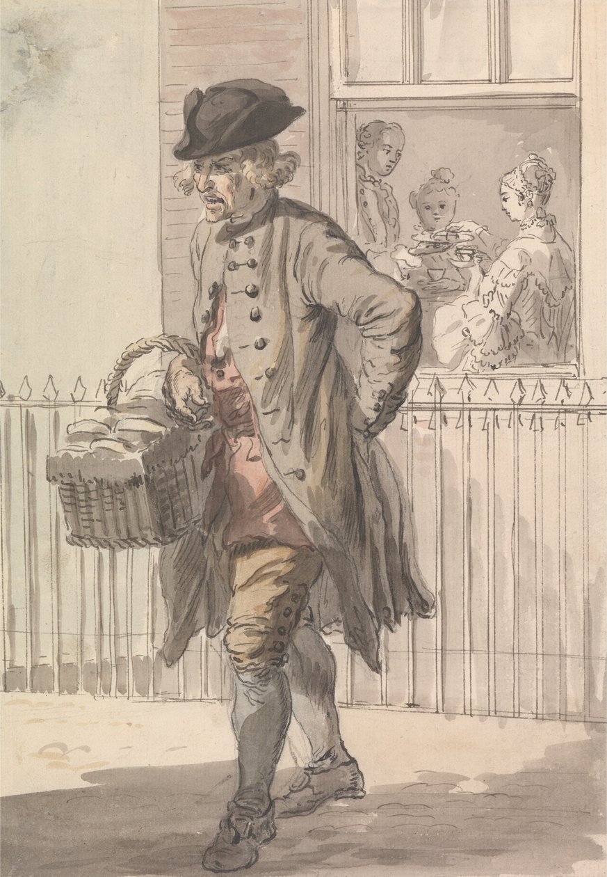 Londres chora um homem de muffin de Paul Sandby