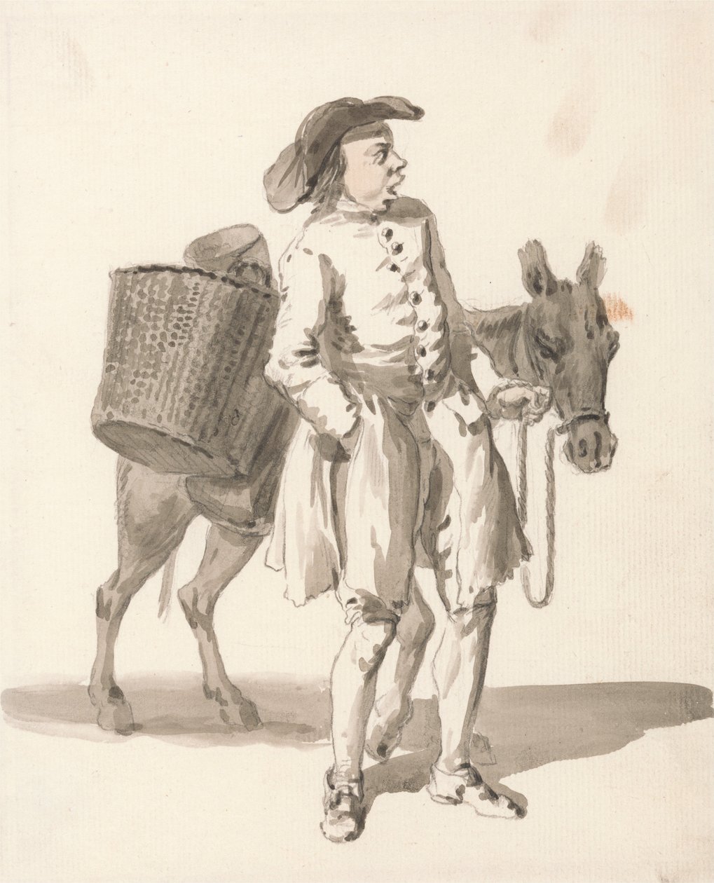 Londres chora menino com um burro de Paul Sandby