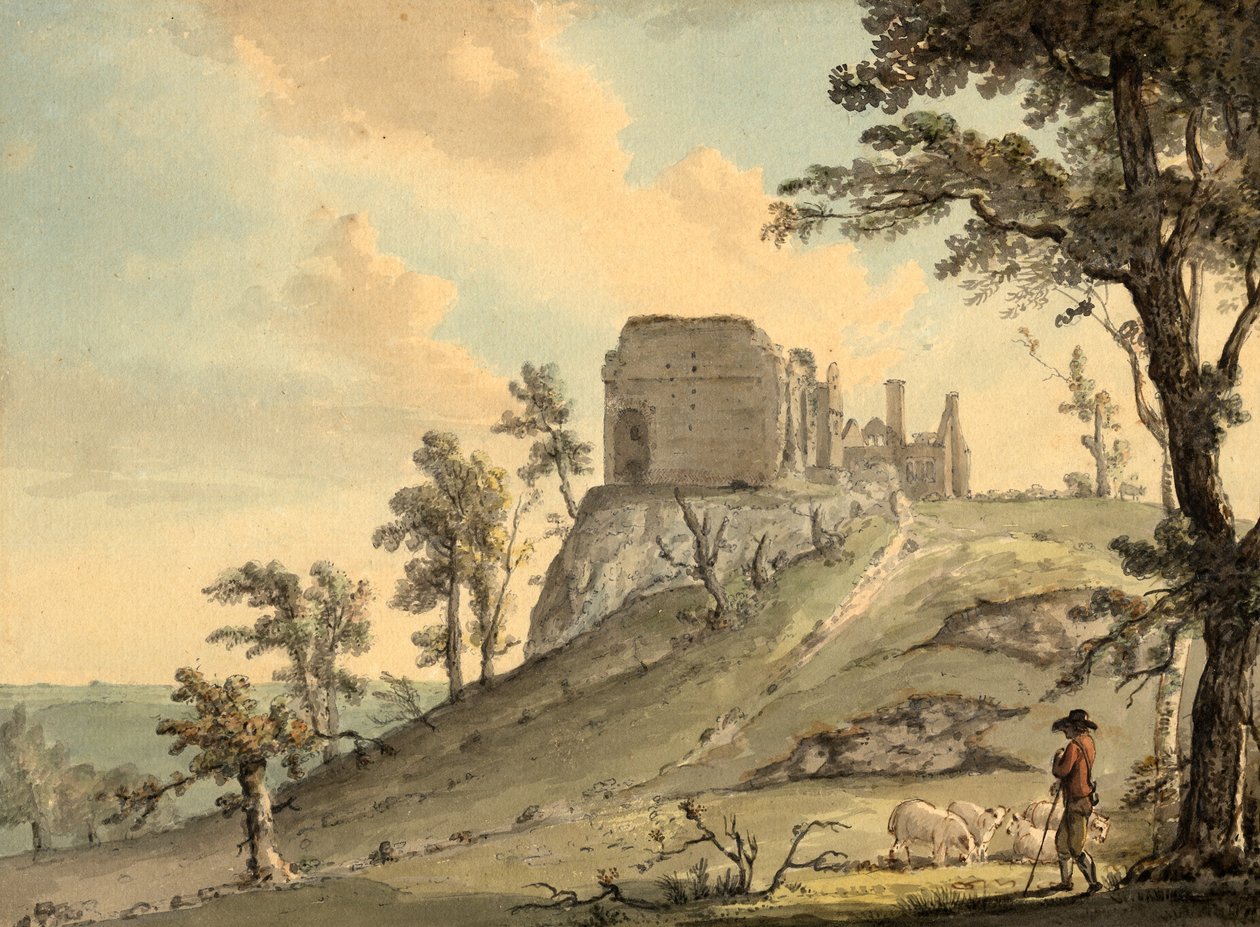 Castelo de Penllyn (lápis e aguarela sobre papel (no cartão)) de Paul Sandby