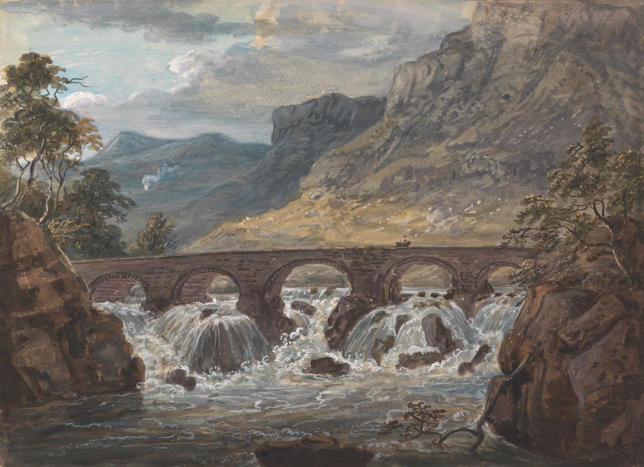 Pont-y-Pier perto de Llanroost, Denbighshire de Paul Sandby