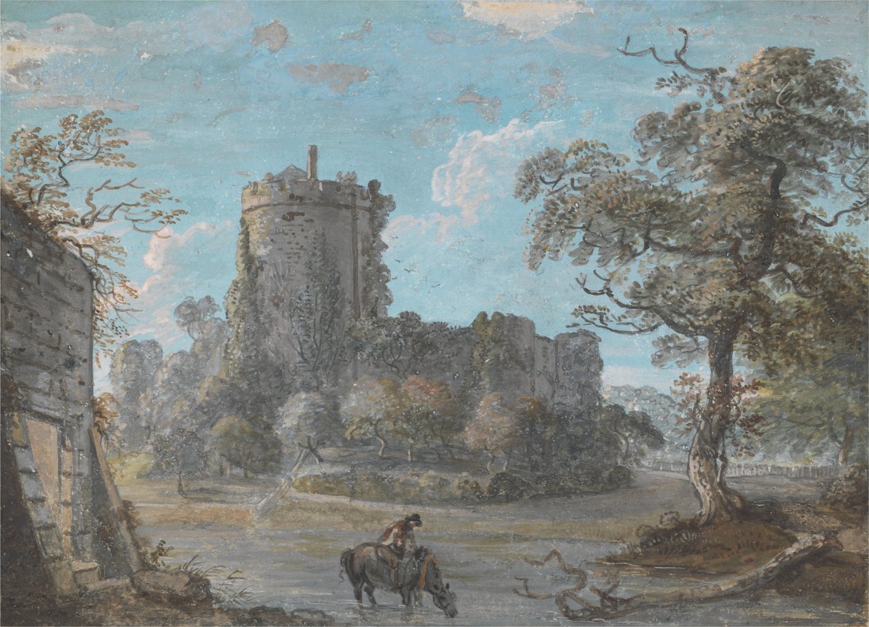 A, entrada, para, chepstow, castelo de Paul Sandby