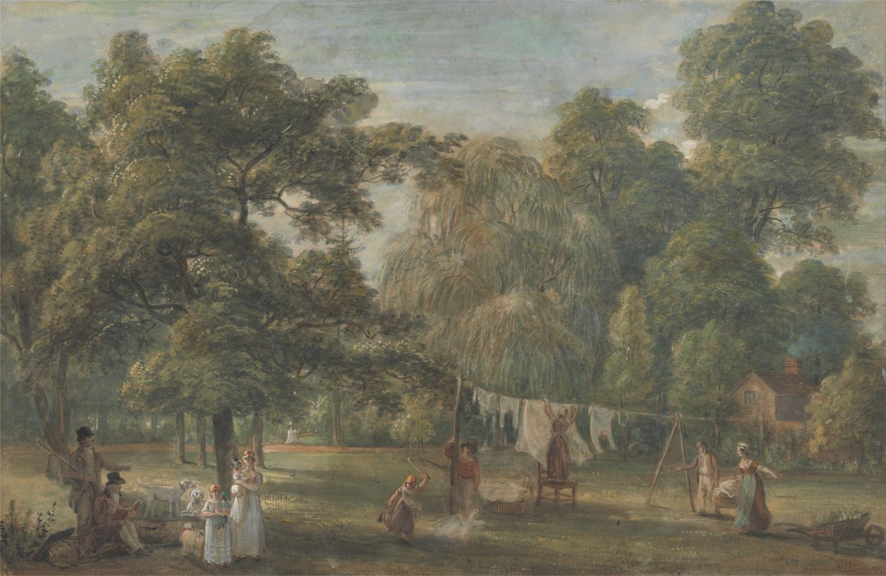 O jardim de Thomas Sandbys House em Englefield Green perto de Windsor de Paul Sandby