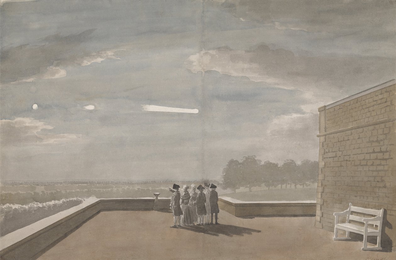 O Meteoro de 18 de agosto de 1783, visto do Ângulo Leste do Terraço Norte, Castelo de Windsor de Paul Sandby